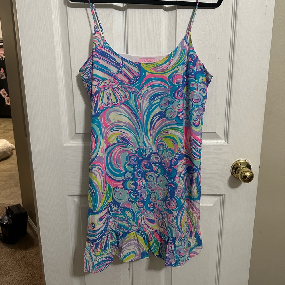 Lilly Pulitzer silk slip dress in guilty pleasure, size large